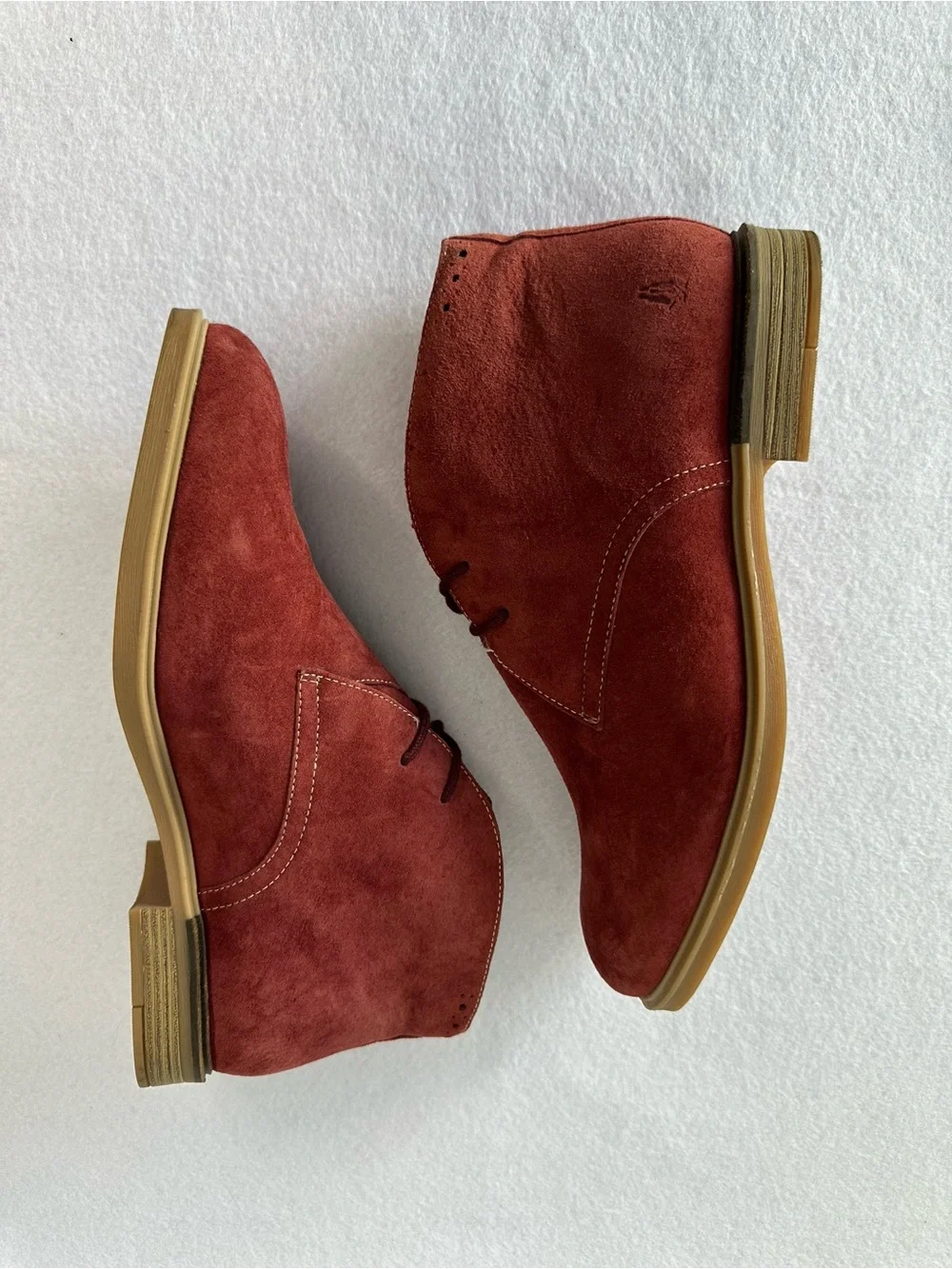 Hush Puppies Bailey Suede Chukka Boots Red Cordovan Comfort Ankle Shoes 10